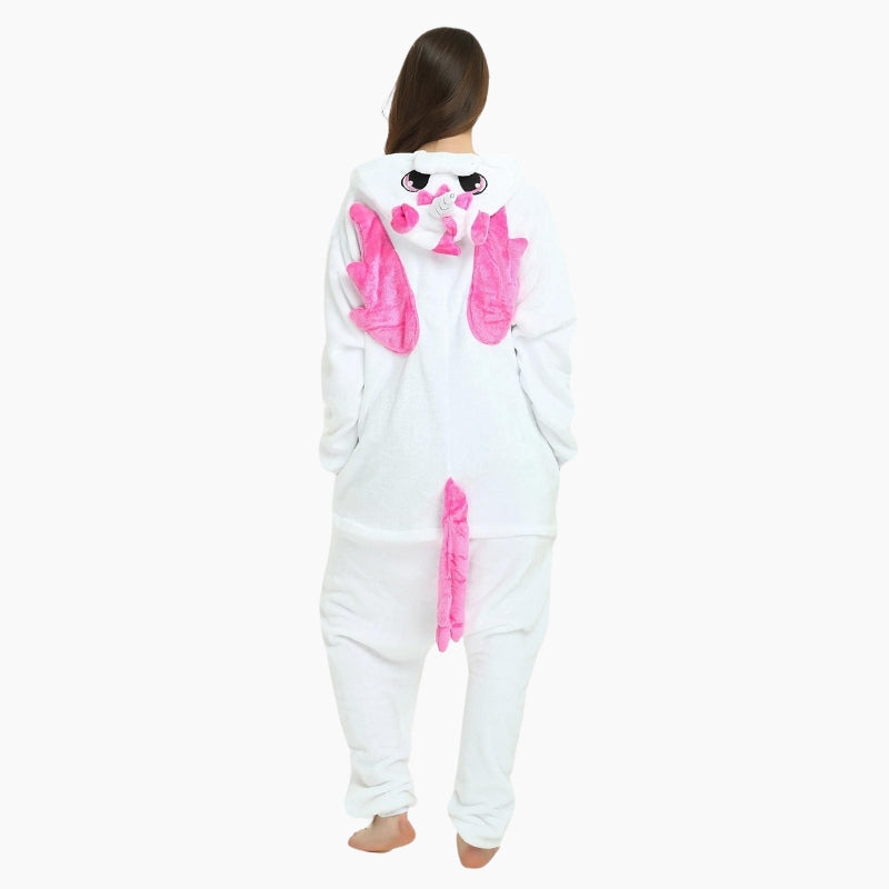 Surpyjama blanc et rose style licorne pour femme