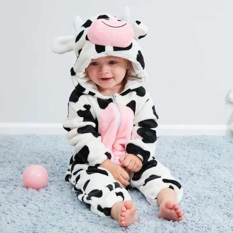 Combinaison vache Pilou Pilou bébé, pyjama polar bebe, pyjama chaud pour bebe, pyjama zippé bébé



