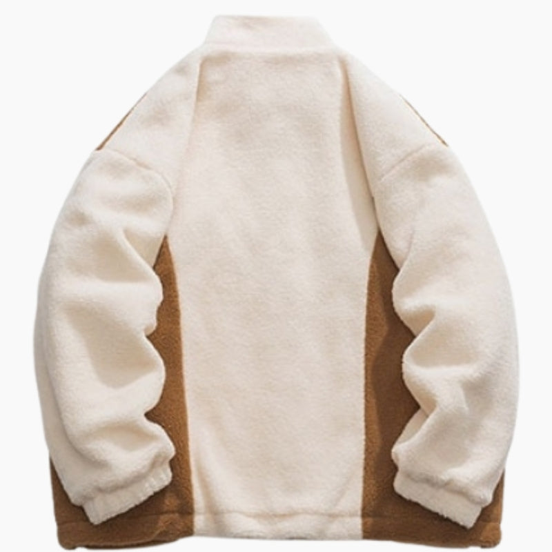 Veste de couleur beige en matière Pilou Pilou pour homme