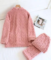Ensemble pyjama en matière polaire pour femme