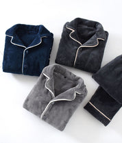 Pyjama bleu marine en matière Pilou Pilou pour homme