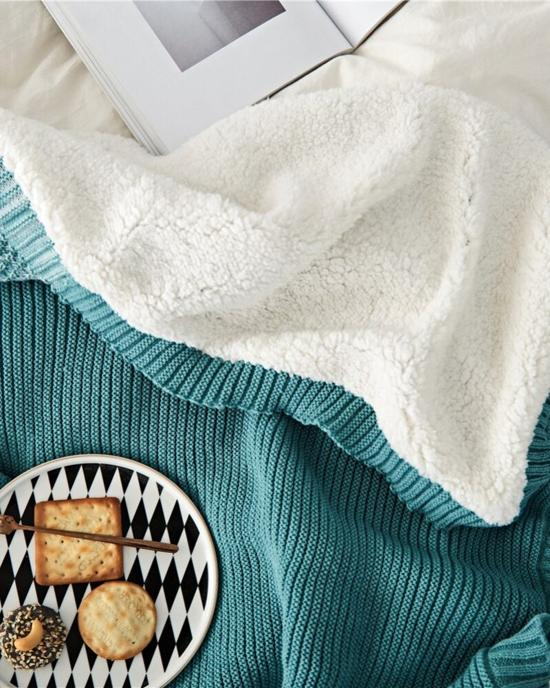 Plaid Pilou Pilou bleu turquoise