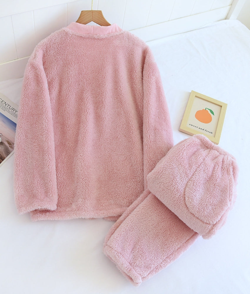 Pyjama rose pour femme en Pilou