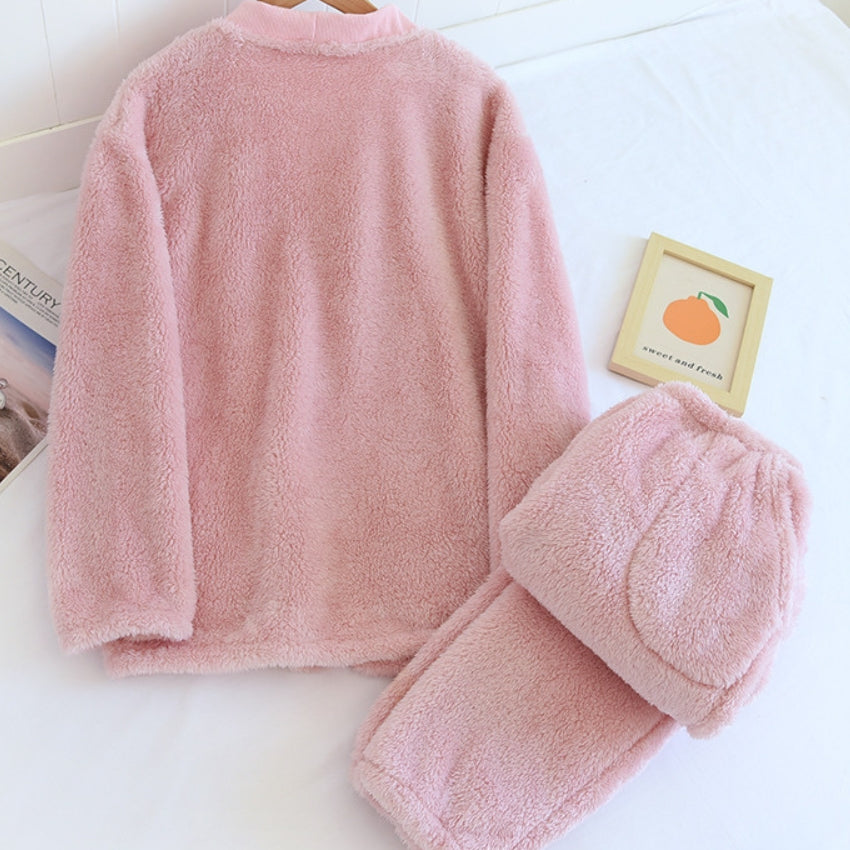 Pyjama rose pour femme en Pilou