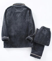 Pyjama gris anthracite pour homme en matière Pilou polaire